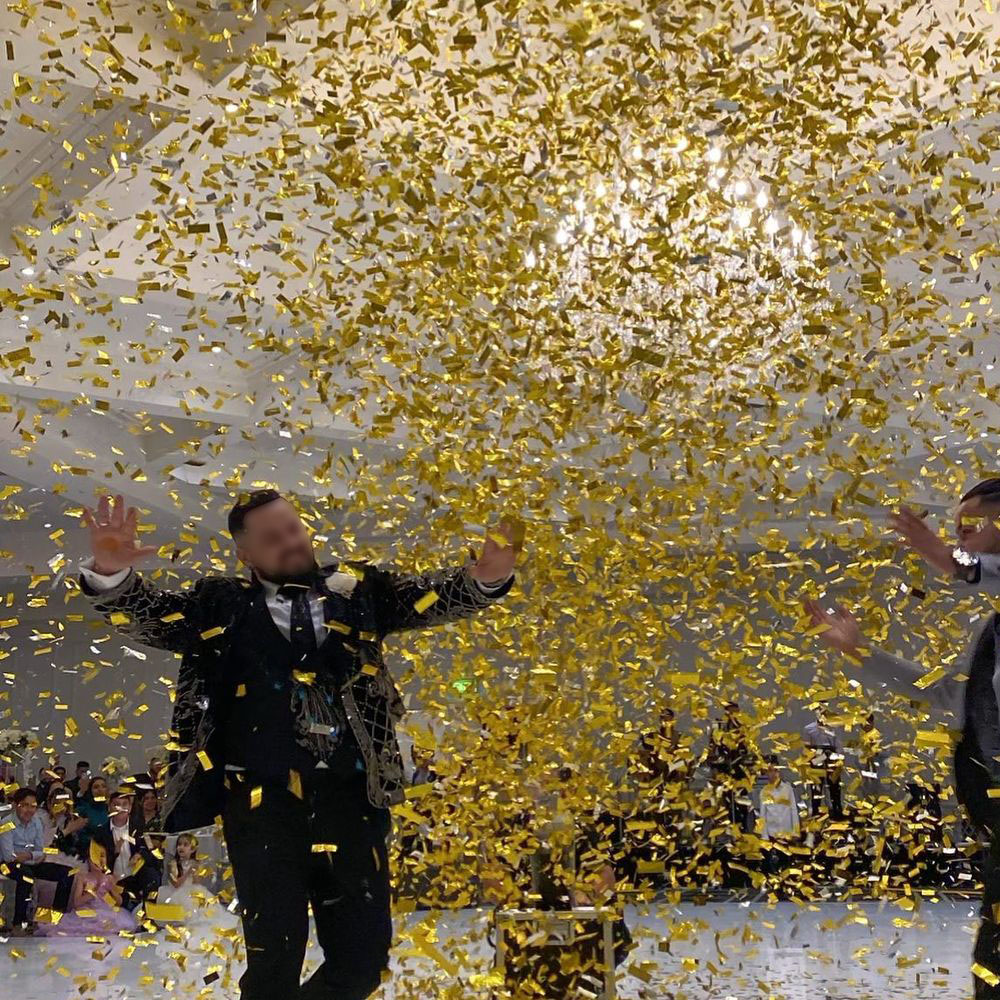 Confetti Cannon Tube - 1 kg/lote Confeti Metálico Rectangular de