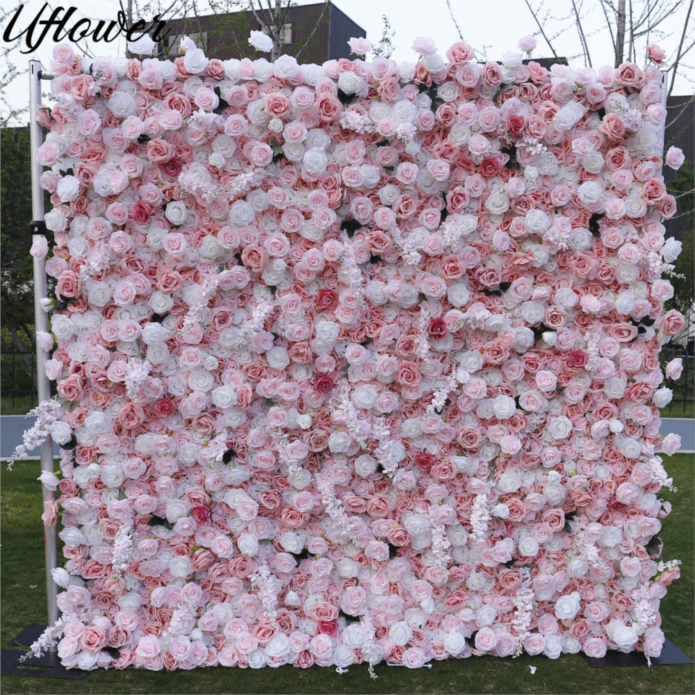 Flower Wall Panel - Uflower 5D Rosa Blanca de Tela,